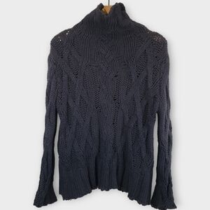 Goodnight Macaroon Navy Cable Knit Sweater